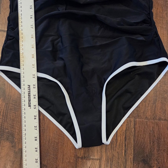 Swimall One Piece Swimsuit Black with White Trim Womens XL - Picture 9 of 13